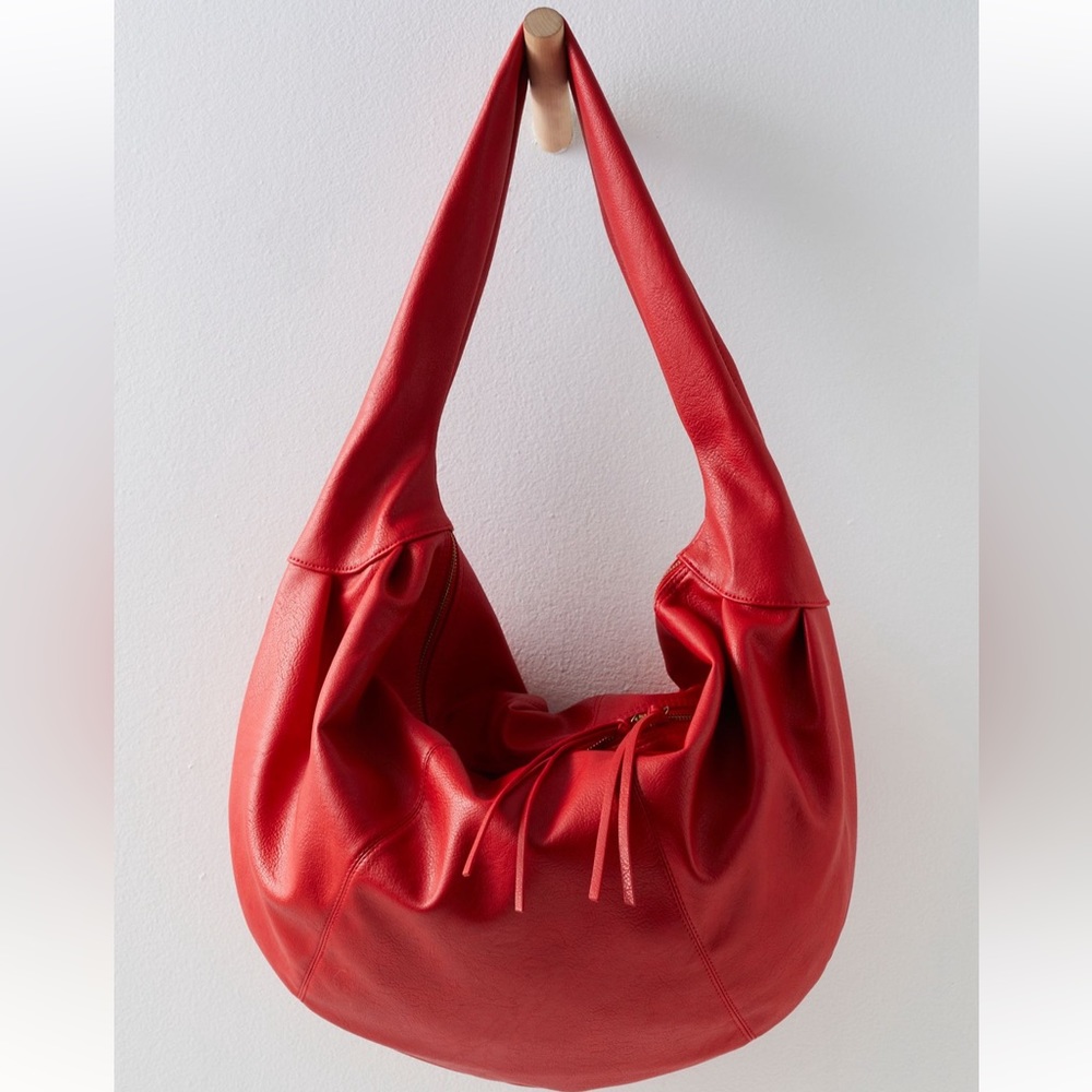Free People Red Leather Hobo Shoulder Bag